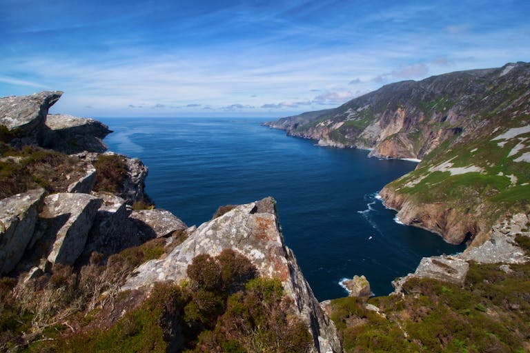 Cobh, Co Cork Stunning view of Sliabh Liag cliffs and the North Atlantic Ocean in Donegal, Ireland.