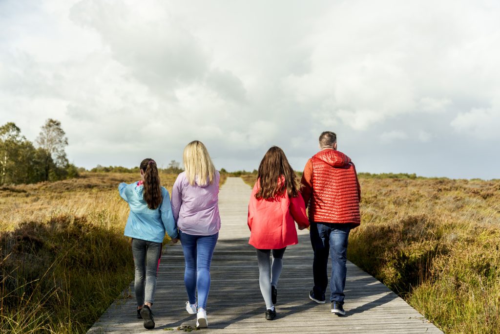 People walking on the famous Corlea Trackway in co.Longford