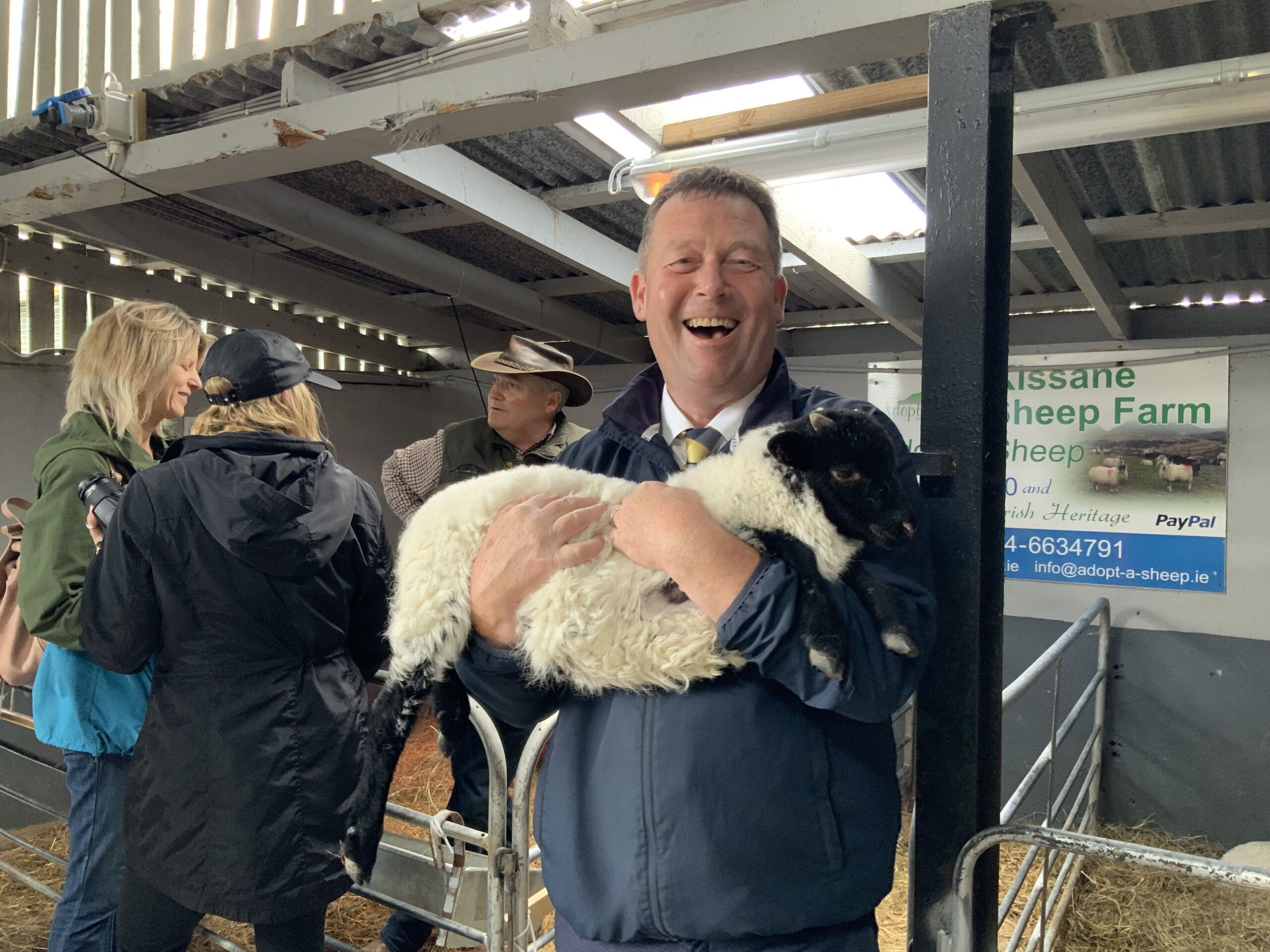 Paul on or trip around Dingle with a baby lamb